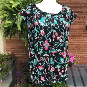 💕 Lauren Conrad Semi-Sheer Floral Top - Medium